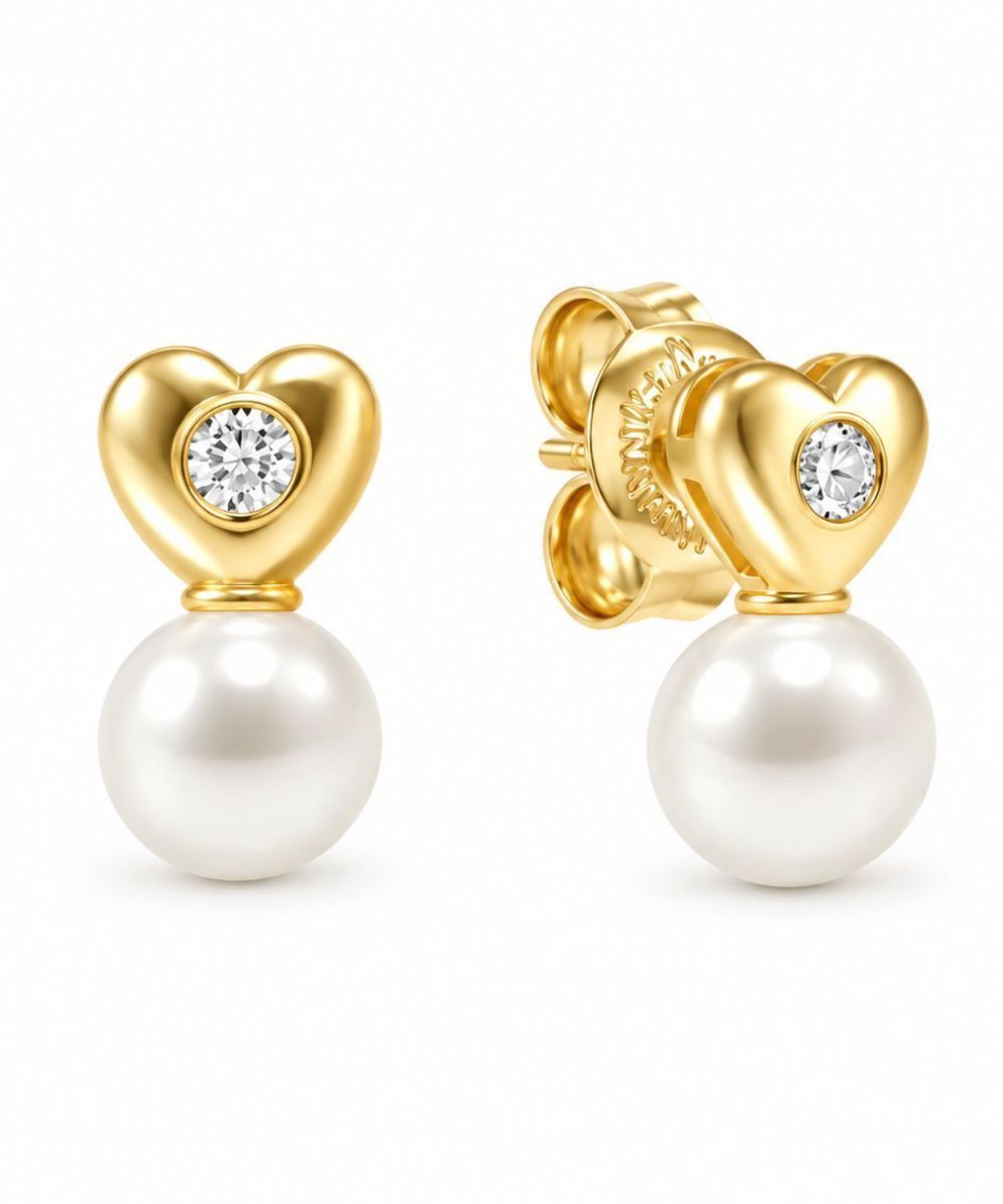 Kolczyki Nomination Italy Pearls Loop z perłą typu shell srebrne pozłacane serce.jpg